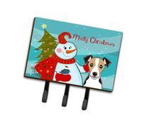 """"Caroline's Treasures BB1881TH68 Snowman with Jack Russell Terrier Leash or Key Holder Large Multicolor""""