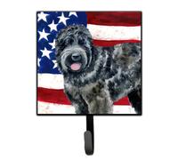 """"Caroline's Treasures Black Russian Terrier Patriotic Wall Hook Small Multicolor""""