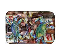 """"Caroline's Treasures Blue Crabby New Orleans Beer Bottles Dish Drying Mat 14"""""""" x 21"""""""" Multicolor""""