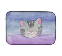 """"Caroline's Treasures Cat Face Dish Drying Mat 14"""""""" x 21"""""""" Multicolor""""