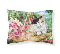 """"Caroline's Treasures """"""""Cat In Basket"""""""" Printed Polyester Envelope Closure pillowcase Standard Multicolor""""