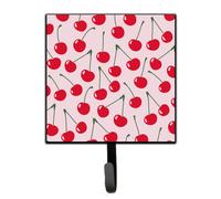 """"Caroline's Treasures Cherries on Pink Wall Hook Small Multicolor""""