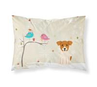 """"Caroline's Treasures Christmas Presents between Friends Jack Russell Terrier Fabric Standard Pillowcase BB2580PILLOWCASE Multicolor""""
