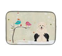 """"Caroline's Treasures Christmas Presents Between Friends Old English Sheepdog Dish Drying Mat 14"""""""" x 21""""""""""""