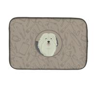 """"Caroline's Treasures CK2199DDM Old English Sheepdog in The Kitchen dish-drying-mats 14x21 Multicolor""""