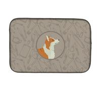 """"Caroline's Treasures CK2201DDM Pembroke Corgi in The Kitchen dish-drying-mats 14x21 Multicolor""""