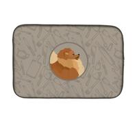 """"Caroline's Treasures CK2202DDM Pomeranian in The Kitchen dish-drying-mats 14x21 Multicolor""""