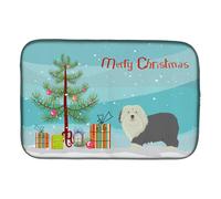 """"Caroline's Treasures CK3552DDM Old English Sheepdog Christmas Tree dish-drying-mats 14 x 21 Multicolor""""