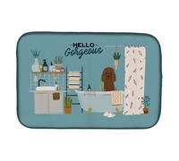 """"Caroline's Treasures CK7485DDM Irish Water Spaniel in Bathtub dish-drying-mats 14 x 21 Multicolor""""