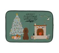 """"Caroline's Treasures CK7626DDM Irish Water Spaniel Christmas Everyone dish-drying-mats 14 x 21 Multicolor""""