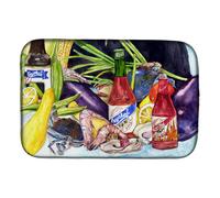 """"Caroline's Treasures Crystal Hot Sauce With Seafood Dish Drying Mat 14"""""""" x 21"""""""" Multicolor""""