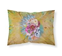 """"Caroline's Treasures Day of the Dead Flowers Skull Pillowcase Standard Multicolor""""