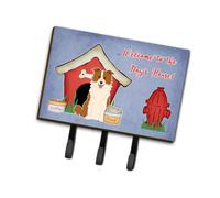 """"Caroline's Treasures Dog House Collection Border Collie Red White Leash or Key Holder BB2873TH68 Triple""""