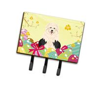 """"Caroline's Treasures Easter Eggs Old English Sheepdog Leash or Key Holder hooks Multicolor""""