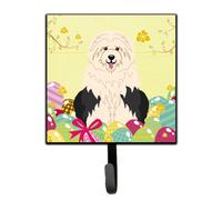 """"Caroline's Treasures Easter Eggs Old English Sheepdog Wall Hook Small Multicolor""""