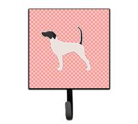 """"Caroline's Treasures English Pointer Checkerboard Pink Leash or Key Holder BB3595SH4 Small Multicolor""""