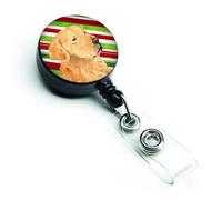 """"Caroline's Treasures Golden Retriever Candy Cane Christmas Retractable Badge Reel Multicolor (SS4545BR)""""