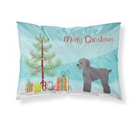 """"Caroline's Treasures Grey Schnoodle Christmas Tree Fabric Standard pillowcases Multicolor""""