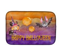 """"Caroline's Treasures Halloween Little Witch And Bat Dish Drying Mat 14"""""""" x 21"""""""" Multicolor""""