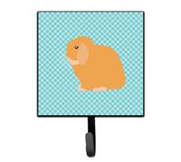 """"Caroline's Treasures Holland Lop Rabbit Blue Check Wall Hook Small Multicolor""""