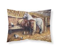""""Caroline's Treasures Horses Eating with the Chickens Fabric Standard Pillowcase BDBA0135PILLOWCASE Multicolor""""