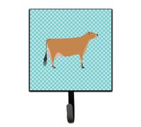 """"Caroline's Treasures Jersey Cow Blue Check Wall Hook Small Multicolor""""