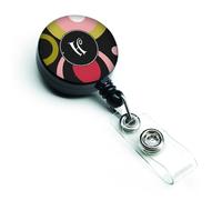 """"Caroline's Treasures Letter H Monogram Retro in Black Retractable Badge Reel Multicolor (AM1001-HBR)""""
