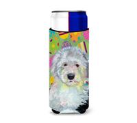 Caroline's Treasures LH9441MUK Old English Sheepdog Easter Eggtravaganza Ultra Hugger para latas delgadas Funda para enfriador de latas Funda par