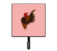 """"Caroline's Treasures Malaysian Serama Chicken Pink Check Wall Hook Small Multicolor""""