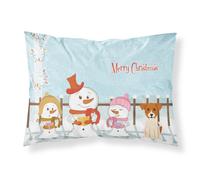 """"Caroline's Treasures Merry Christmas Carolers Jack Russell Terrier Fabric Standard Pillowcase BB2439PILLOWCASE Multicolor""""