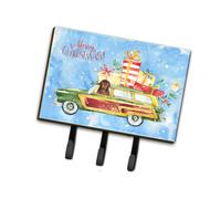 """"Caroline's Treasures Merry Christmas Newfoundland Leash or Key Holder hooks Multicolor""""