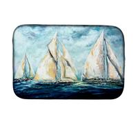 """"Caroline's Treasures MW1283DDM The Last Mile Sail boats dish-drying-mats 14 x 21 Multicolor""""