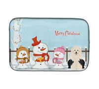 """"Caroline's Treasures Old English Sheepdog Dish Drying Mat 14"""""""" x 21"""""""" Christmas Carolers""""