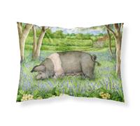 """"Caroline's Treasures Pig In Bluebells by Debbie Cook Fabric Standard Pillowcase CDCO0377PILLOWCASE Multicolor""""