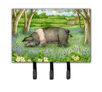 """"Caroline's Treasures Pig In Bluebells by Debbie Cook Leash or Key Holder CDCO0377TH68 Triple""""