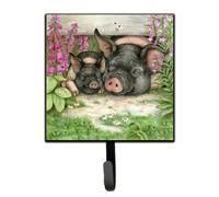 """"Caroline's Treasures Pigs Under The Fence by Debbie Cook Leash or Key Holder CDCO0355SH4 Small Multicolor""""