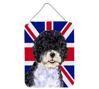 """" Caroline's Treasures Portuguese Water Dog With English Jack Jack British Flag Wall o Door colgando estampados 16 """" """" x 12 """" """" """"