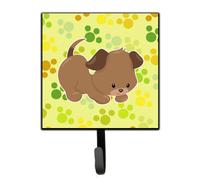 """"Caroline's Treasures Puppy on Green Pawprints Wall Hook Small Multicolor""""