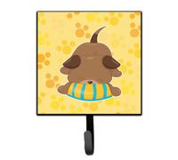 """"Caroline's Treasures Puppy on Yellow Pawprints Wall Hook Small Multicolor""""