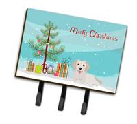 """"Caroline's Treasures Small Greek Domestic Dog Kokoni #2 Christmas Tree Leash or Key Holder hooks Multicolor""""