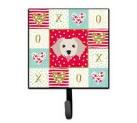 """"Caroline's Treasures Small Greek Domestic Dog Love Leash or Key Holder hooks Multicolor""""