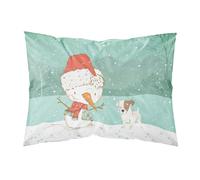 Caroline's Treasures Snowman Jack Russell Terrier Christmas Fabric Standard Pillowcase