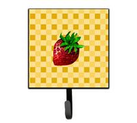 """"Caroline's Treasures Strawberry on Basketweave Wall Hook Small Multicolor""""