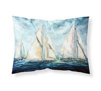 """"Caroline's Treasures The Last Mile Sail Boats Fabric Standard pillowcases Multicolor""""