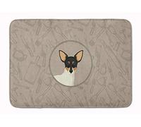 Caroline's Treasures Toy Fox Terrier In The Kitchen - Felpudo de Espuma viscoelástica Lavable a máquina, Multicolor