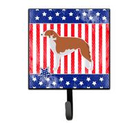 """"Caroline's Treasures USA Patriotic Borzoi Russian Greyhound Leash or Key Holder BB3299SH4 Small Multicolor""""