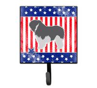 """"Caroline's Treasures USA Patriotic Polish Lowland Sheepdog Dog Leash or Key Holder BB3332SH4 Small Multicolor""""