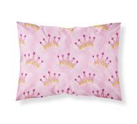 """"Caroline's Treasures Watercolor Princess Crown on Pink Pillowcase Standard Multicolor""""