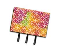 """"Caroline's Treasures Watercolor Rainbow Geometric Circles Wall Hook Triple Multicolor""""