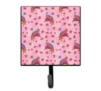 """"Caroline's Treasures Watercolor Shooting Stars on Pink Wall Hook Small Multicolor""""